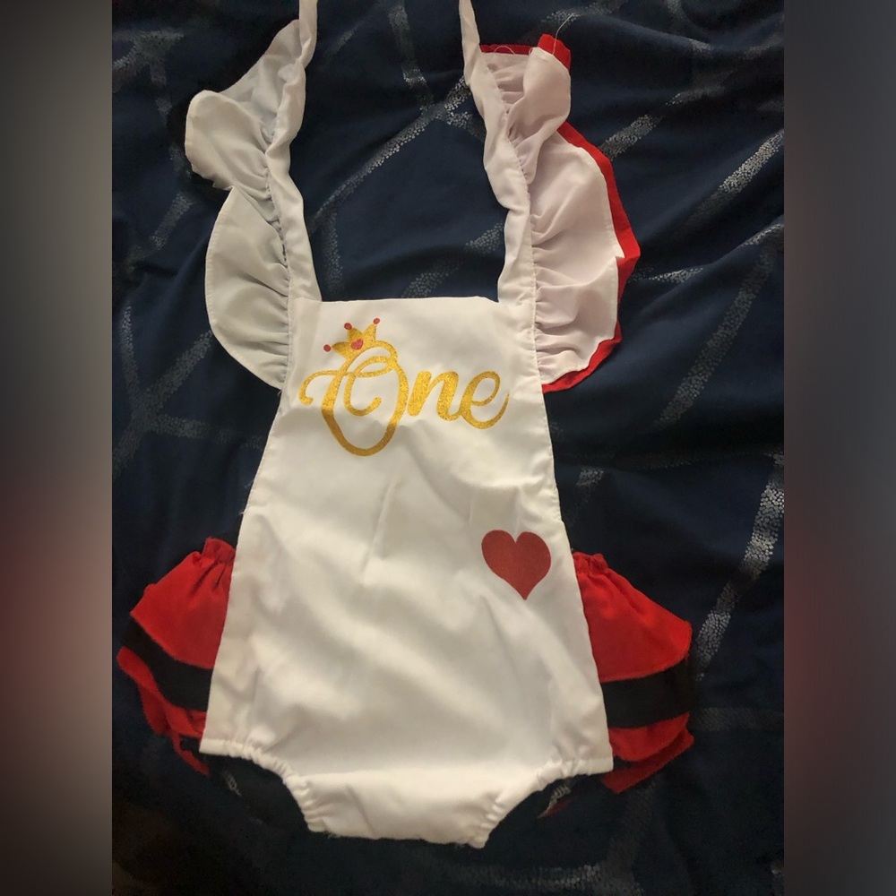 Queen of hearts 1st birthday outfit
